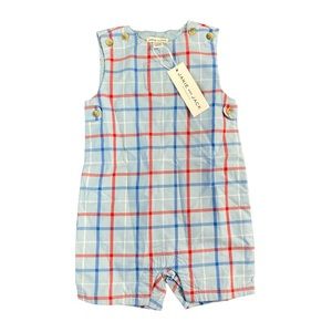 Janie and Jack Baby Boy's Plaid Romper Size 12-18 Months but IMO fits 9-12m.